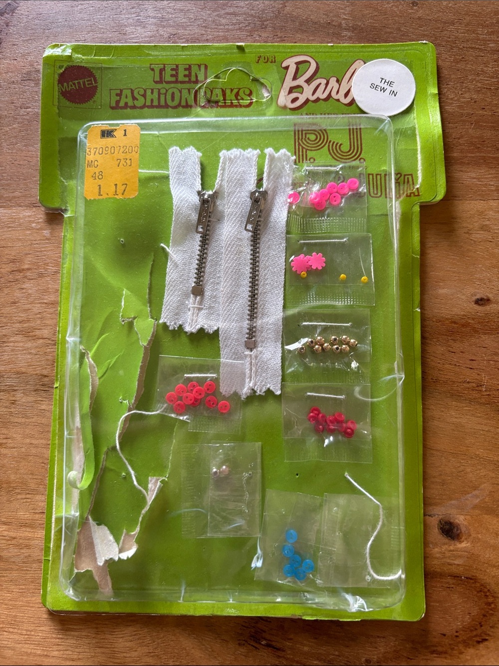 Vintage 1970 Barbie Teen Fashion Paks with Sewing Accessories and Zippers